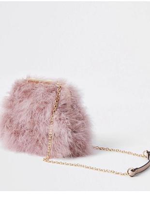 Вечерняя праздничная сумочка из перьев