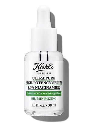 Сыворотка из 5% ниацинамида для противодействия излишку себума kiehl's ultra pure high-potency serum 5%