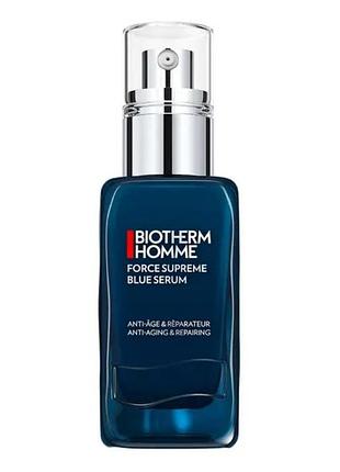 Антивікова сироватка для обличчя чоловіків biotherm homme force supreme blue serum 50 ml. tester.