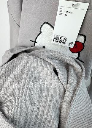 Дитячий світшот, светр, кофта на дівчинку h&m hello kitty без утеплення 86, 92 см 2