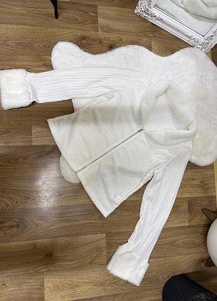 Жіноча кофта на змійці з хутром 🤍