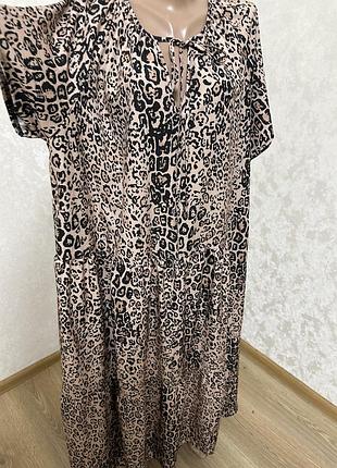 Леопардова ярусна сукня великий розмір