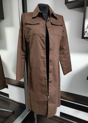 Шоколадный тренч пальто плащ