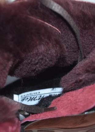 Ботинки женские stepter 6747 бордовые (зима дубленка натуральная)3 фото