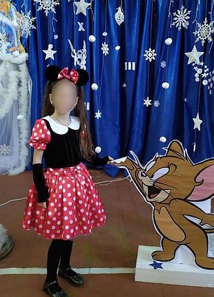 Платье новогоднее микки маусс