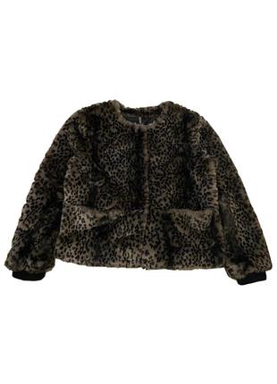 Леопардова шубка зі штучного хутра