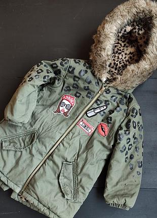 Куртка парка для девочки 4-5р, демисезон, зима