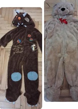 Карнавальные теплые костюмы баранец, груффало и медведь на 12 месяцев, 3-4 и 8-10 лет