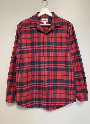 Сорочка amazon essentials men's flannel у червоно та темно- синю  клітинку