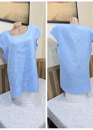 Льняная блуза с вышивкой. zabaione.