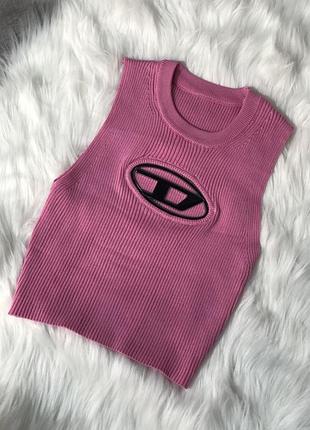 Рожевий топ в рубчик diesel