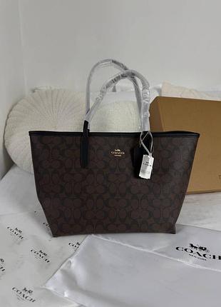 Шкіряна сумка шопер city в фірмовій канві co