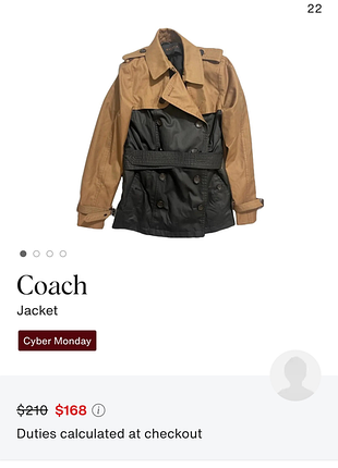 Тренч женский короткий coach винтаж