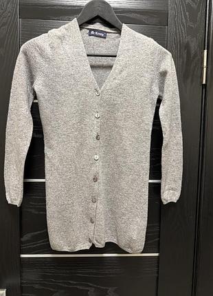 Подовжена кофта, кардиган на ґудзиках, 100% вовна