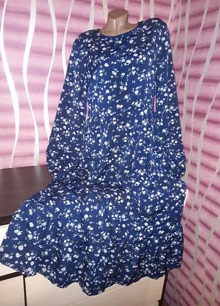 Цветочное платье на длинный рукав!!!