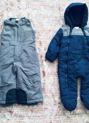 6-9 мес 74-80 рост теплый комбинезон на синтепоне с капюшоном, еврозима- деми. внутри хлопок. ручки можно закрывать и открывать. ножки закрыты с