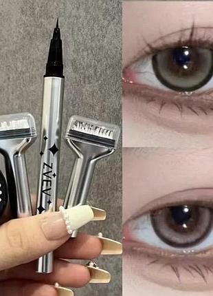 Коричнева підводка лайнер зі стемпінгом для промальовування нижніх вій