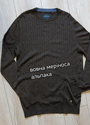 Теплий брендовий светр daniel hechter вовна меріноса+альпака