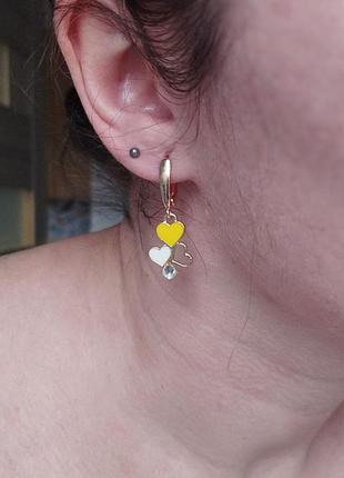 Серьги женские, детские, эмаль, медицинский сплав