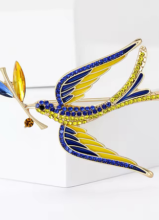 Деактивированный 1 шт брошь птичка желто-синяя