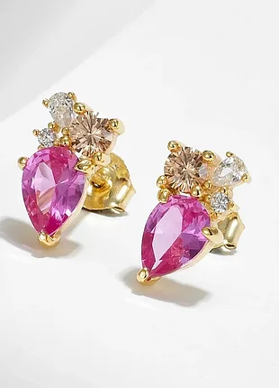 Серьги "розовая фейерия"