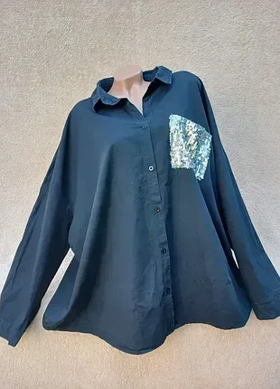 Рубашка оверсайз,р58-60-62-64🖤🖤🖤