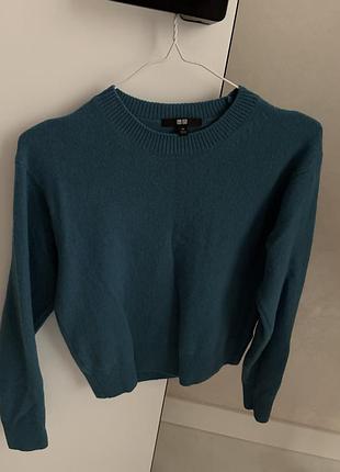 Светр uniqlo, розмір xs, темно-бірюзовий.