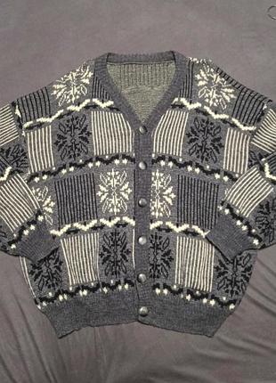 Кардиган кофта зііп світшот лонгслів вовна шерсть  с гудзиками оверсайз