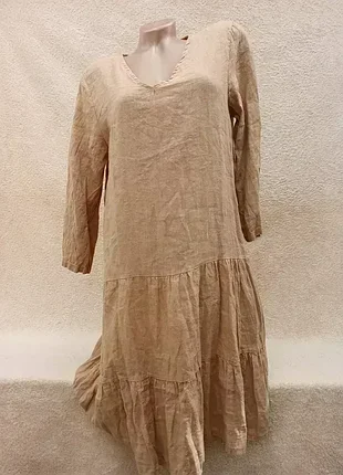 Ярусное платье ,лён,р42-44🤎🤎🤎