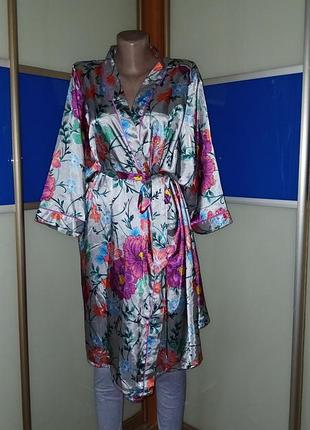 Халат шелковый на запах