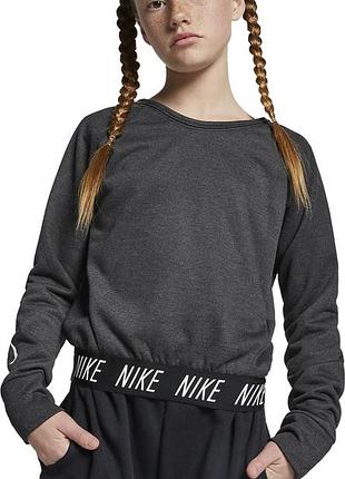 Оригинальная детская подростковая спортивная кофта nike для девочки на девочку реглан свитшот рашгард лонгслив худи кроп топ водолазка найк pro _1