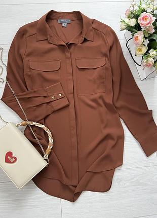 Коричнева сорочка primark, розмір 14 uk/наш 48