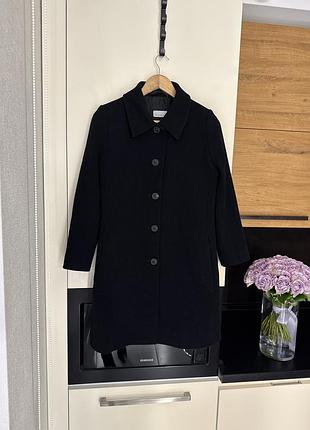 Стильное черное классическое шерстяное пальто размер xs-s пиджак на пуговицах
