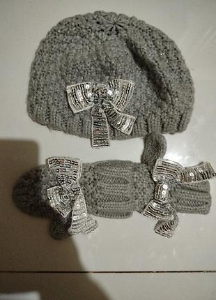 Шапка и перчатки детские