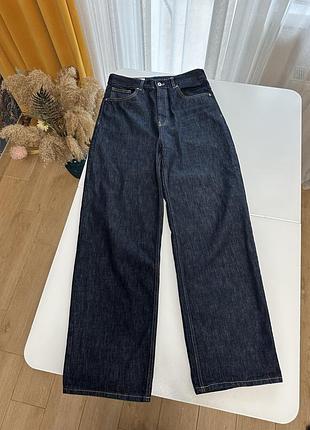 Темно-сині джинси широкого крою zara 42 ( l-xl розміру)