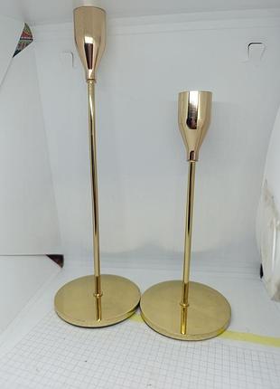 Два металлических подсвечника. 18см, 24см. тяжеленькие