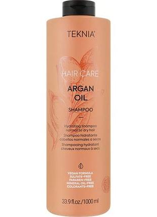 Зволожувальний аргановий шампунь lakme для волосся teknia argan oil 1000 мл