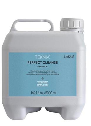 Мицеллярный шампунь lakme для глубокой очистки волос teknia perfect cleanse shampoo 5000 мл