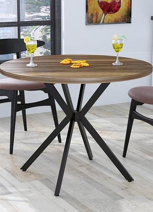 Стол круглий обеденный оскар 100 см ld орех модена. кухонный стол лофт из металла