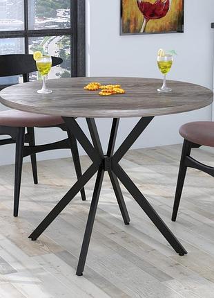Стол круглий обеденный оскар 100 см ld дуб палена. кухонный стол лофт из металла