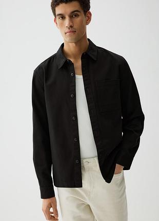 H&m сорочка овершот в чорному кольорі. з щільного матеріалу. чудо тримає форму. 100%бавовна.