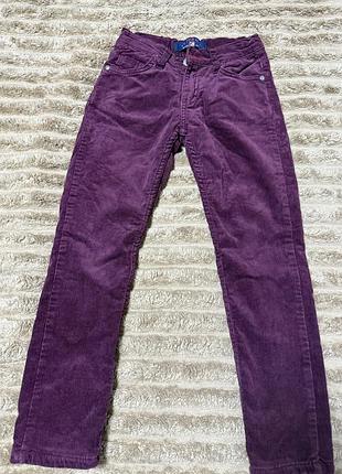 Штани винно-сливового кольору на 8 років 128 см унісекс на флісі теплі us polo assn