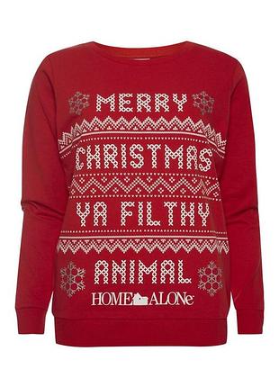 Різдвяний новорічний джемпер світшот з написом светр один вдома