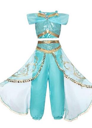 Детский карнавальный восточный костюм восточная красавица жасмин для девочки gh на рост 150 голубой