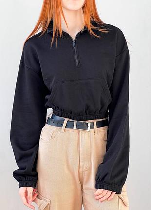 Базовий вкорочений світшот з замочком