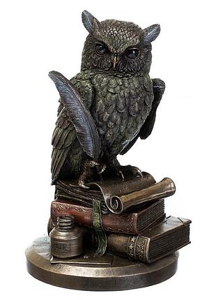 Статуетка veronese сова з пером 23 см 75033