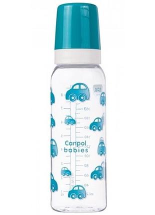 Тритановая бутылочка для кормления 12+мес. canpol babies 250 мл (синяя)