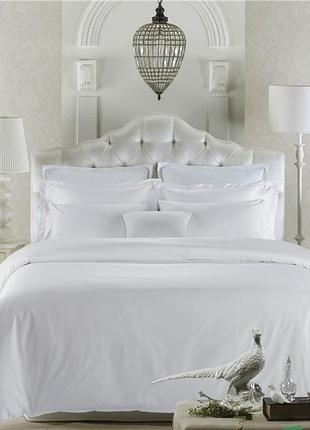 Комплект постельного белья - белый сатин премиум класса сатин, двуспальный