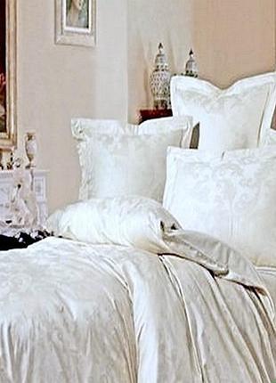 Комплект постельного белья "француженка" белый премиум класса с французскими узорами евро-макси, 50х70