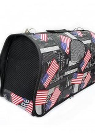 Сумка для животных "флаг американский" (размер l) 47-52х24х30см
